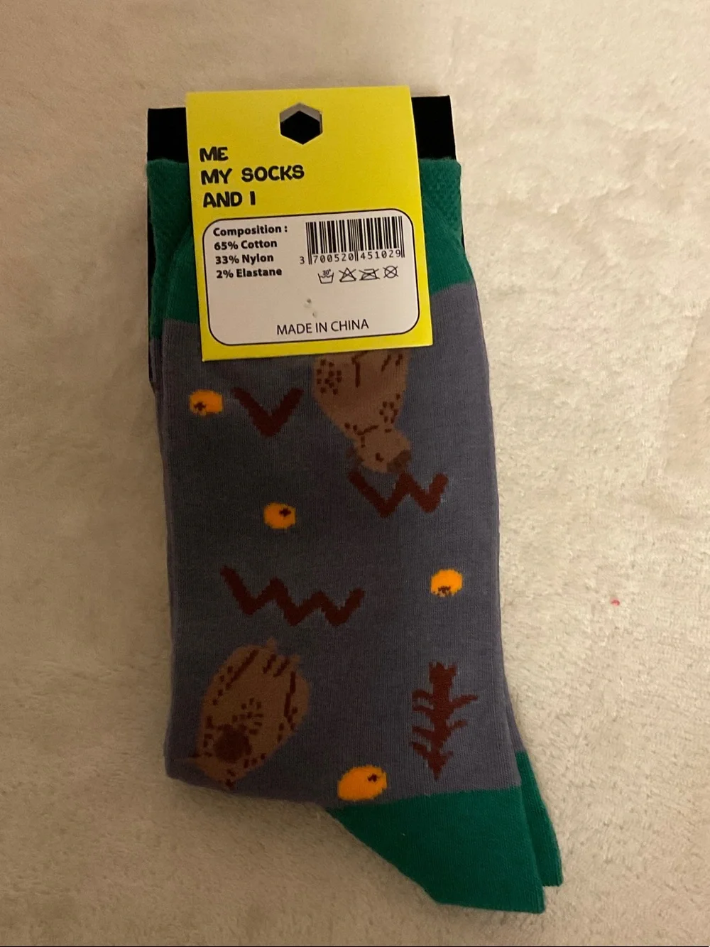 MSI Men's Bear River Crew Socks in Green, Blue, Gray